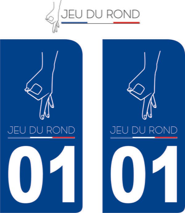 Sticker immat jeu du rond